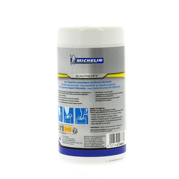 Boîte 40 lingettes plastiques brillants MICHELIN
