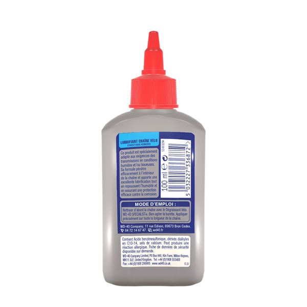 Lubrifiant chaîne conditions sèches WD-40 BIKE 100 ml