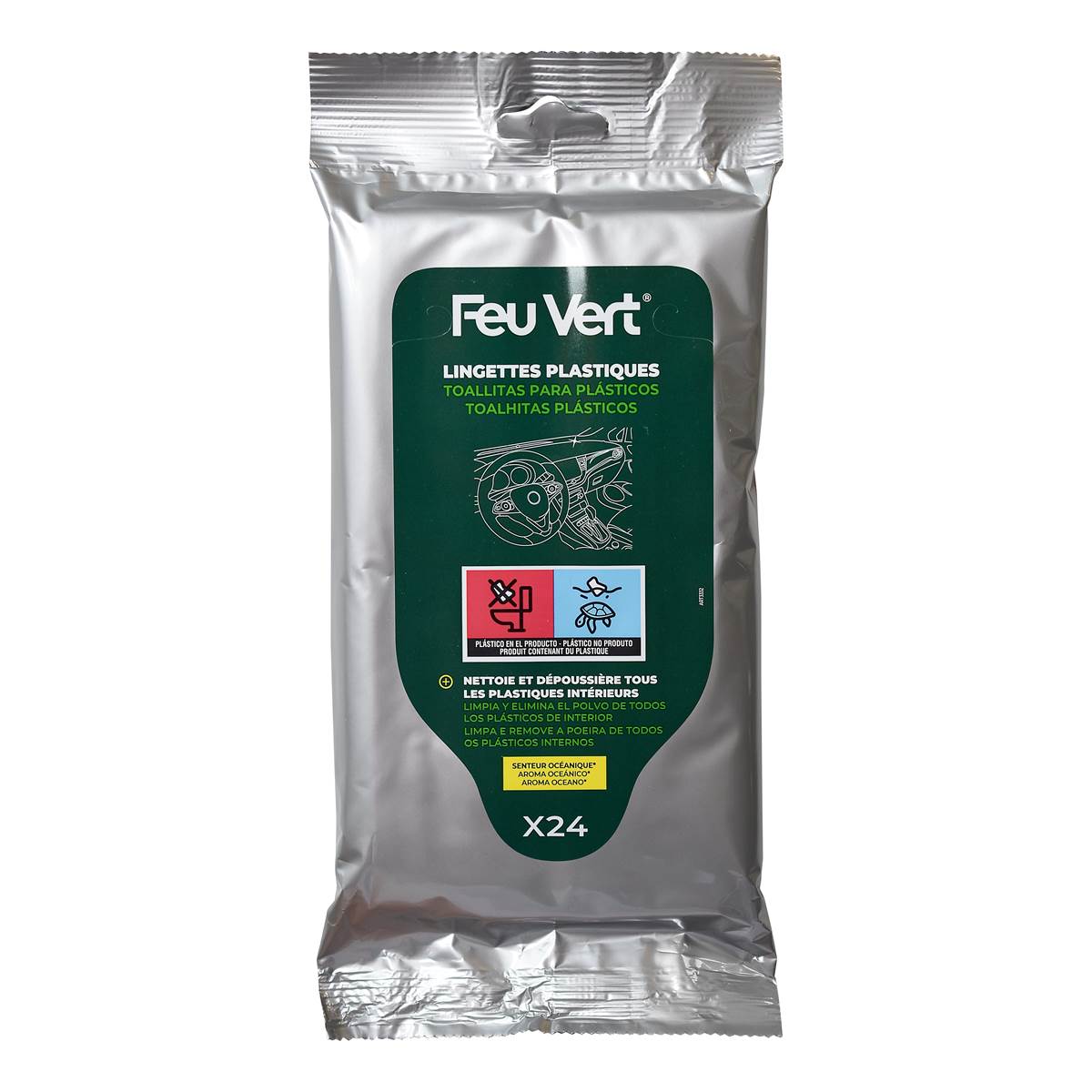 24 Lingettes Plastiques Feu Vert