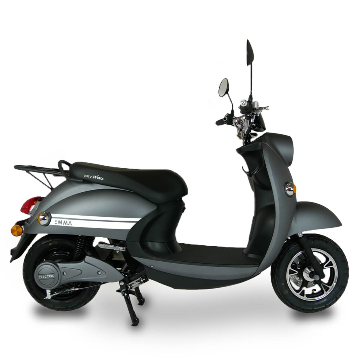 Scooter Electrique 50 Emma Vibes Gris Kit Déco Blanc Easy-watts
