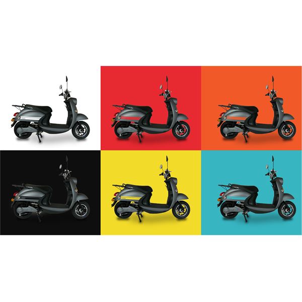 Scooter Electrique 50 EMMA VIBES Gris kit déco Blanc EASY-WATTS
