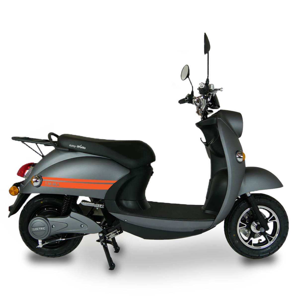 Scooter Electrique 50 Emma Vibes Gris Kit Déco Orange Easy-watts