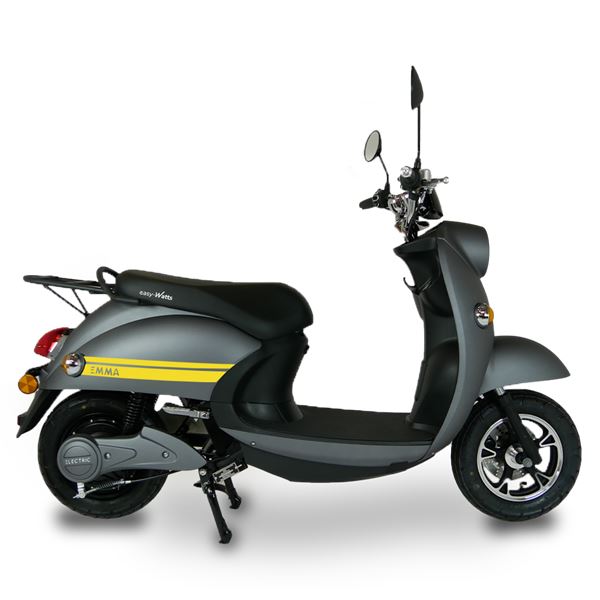 Scooter Electrique 50 EMMA VIBES Gris kit déco Jaune EASY-WATTS