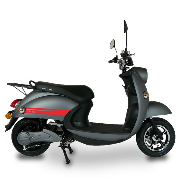 Scooter Electrique 50 EMMA VIBES Gris kit déco Rouge EASY-WATTS