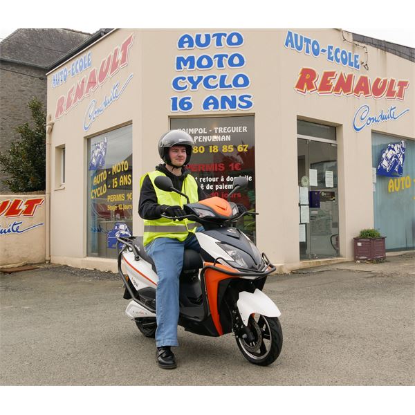 Scooter Electrique 50 E-OPAI AUTO ECOLE 2 batteries Orange EASY-WATTS