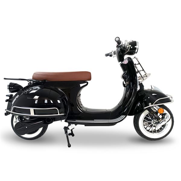 Scooter Electrique 50 E-RETRO Vintage Noir brillant EASY-WATTS
