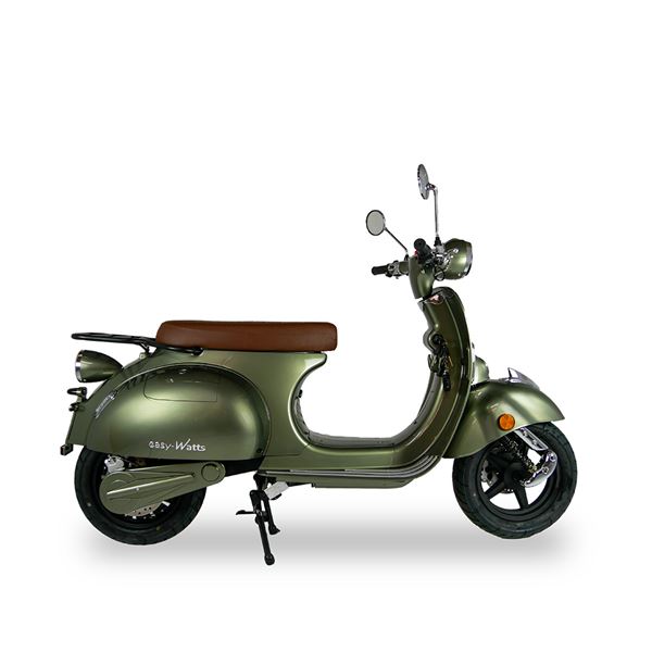 Scooter Electrique 125 E-RETRO MAX Vert army brillant EASY-WATTS