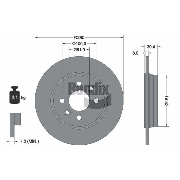 DISQUE DE FREIN VL BDS2341