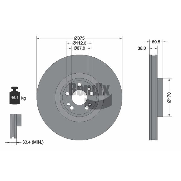 DISQUE DE FREIN VL BDS2338HC