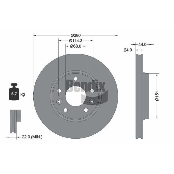 DISQUE DE FREIN VL BDS2328
