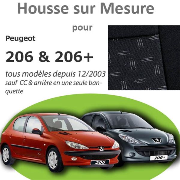 4 tapis SUR MESURE pour Peugeot 206 & 206+ Feu Vert - Feu Vert
