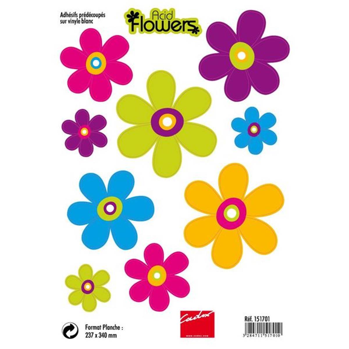 Autocollants Adhésifs Cadox-acid Flowers 15x21 Et 23,7x34
