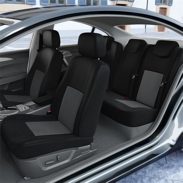 Housses de siége protecteur pour Peugeot 207 SW noir-gris V17