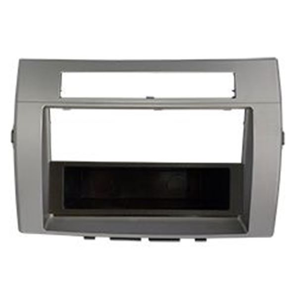 Support decor autradio vide poche argent pour TOYOTA COROLLA VERSO 05>
