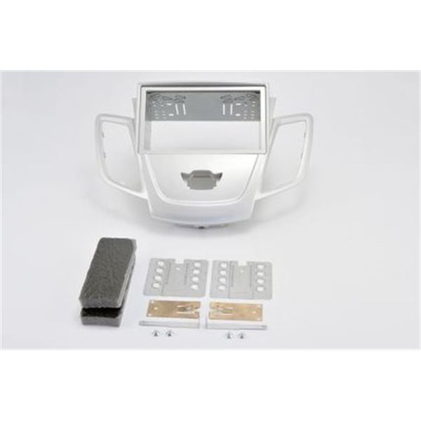 Support autoradio double DIN argent mat FORD FIESTA 2008>