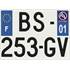 Plaque immatriculation alu Confort 275 x 200 mm département 01