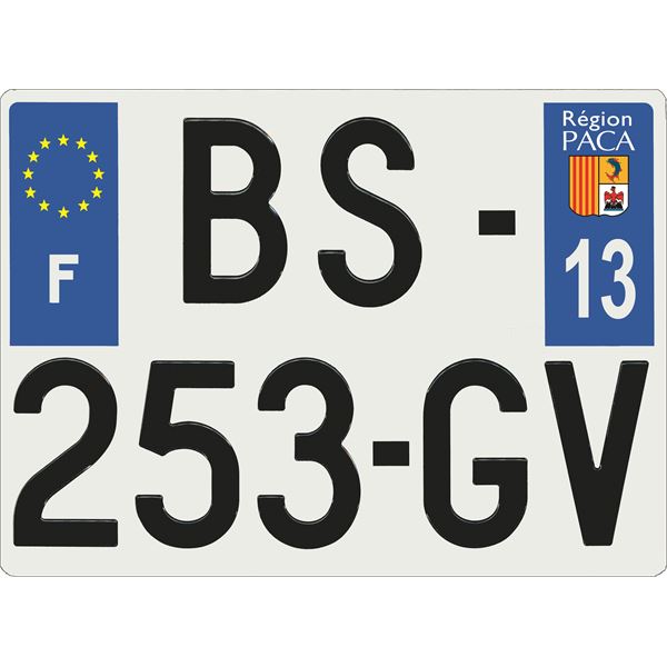 Plaque immatriculation alu Confort 275 x 200 mm département 13
