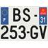 Plaque immatriculation alu Confort 275 x 200 mm département 31