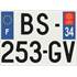 Plaque immatriculation alu Confort 275 x 200 mm département 34
