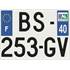 Plaque immatriculation alu Confort 275 x 200 mm département 40