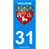 2 Stickers voiture Toulouse 31