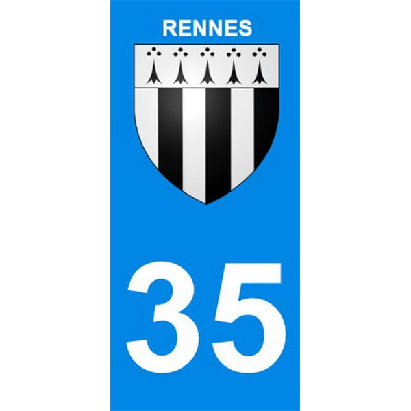 2 Stickers voiture Rennes 35