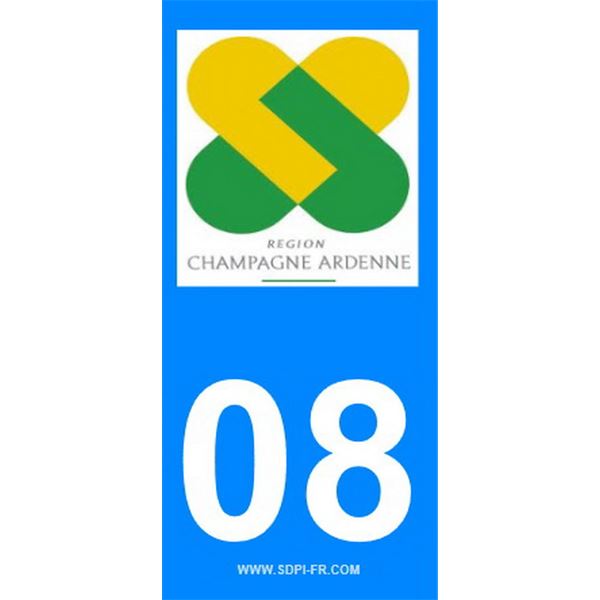 2 Stickers voiture Champagne Ardenne 08