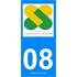 2 Stickers voiture Champagne Ardenne 08
