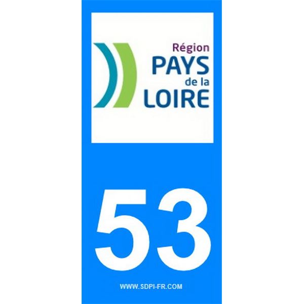 2 Stickers voiture Pays De La Loire 53