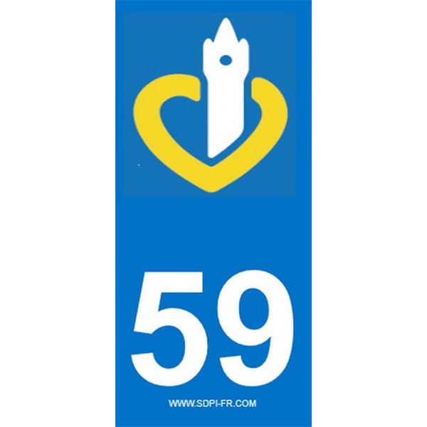 2 Stickers voiture Dpt 59