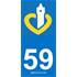2 Stickers voiture Dpt 59