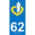 2 Stickers voiture Dpt 62