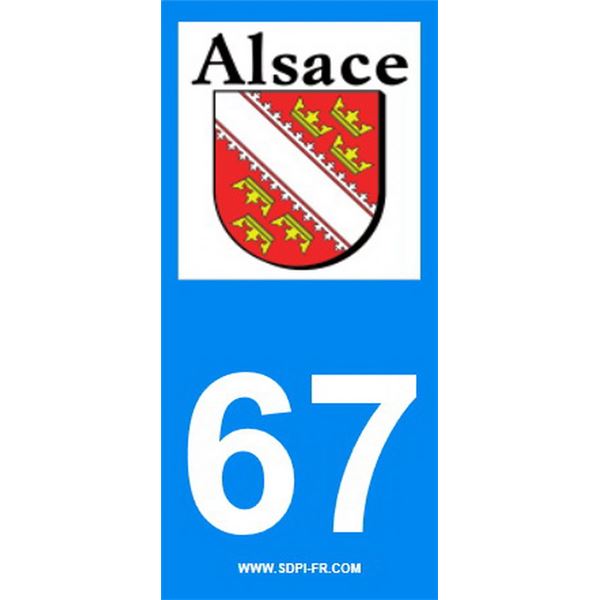 2 Stickers voiture Alsace 67