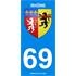 2 Stickers voiture Rhône 69