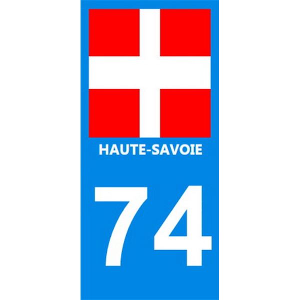 2 Autocollants voiture Haute Savoie 74 - Feu Vert
