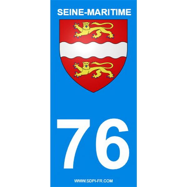 2 Stickers voiture Seine Maritime 76