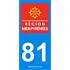 2 Stickers voiture Midi Pyrénées 81