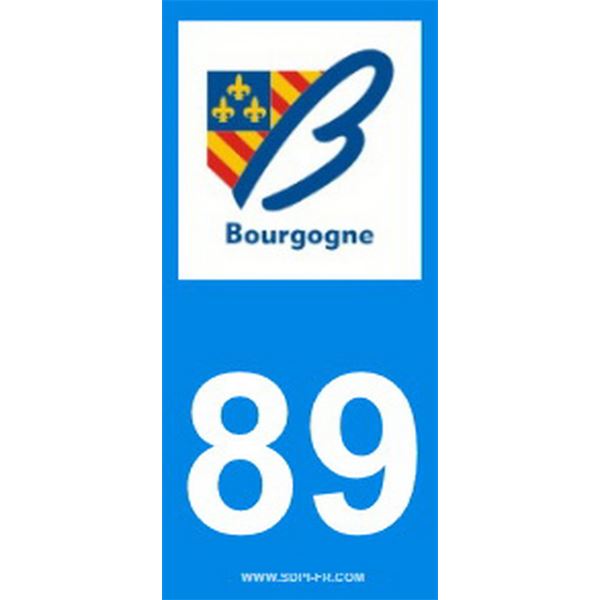 2 Stickers voiture Bourgogne 89