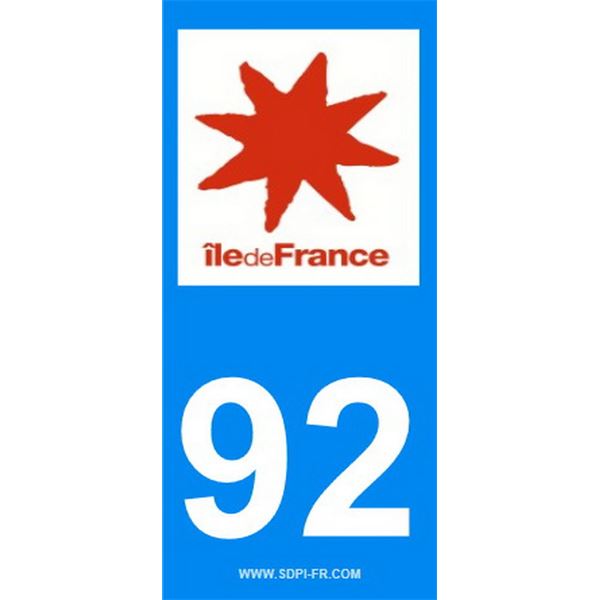 2 Stickers voiture Ile De France 92