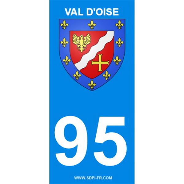 2 Stickers voiture Val D'Oise 95