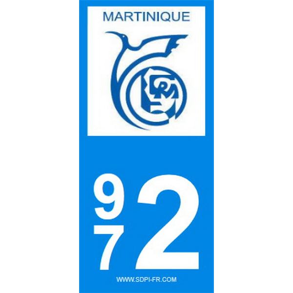 2 Stickers voiture Martinique 972