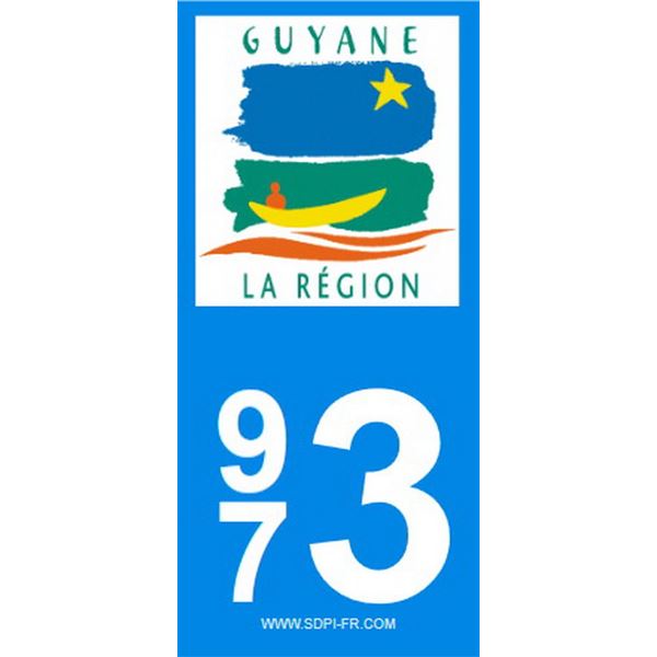 2 Stickers voiture Région Guyane 973