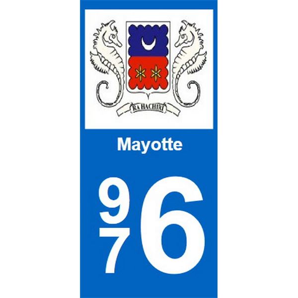 2 Stickers voiture Mayotte 976