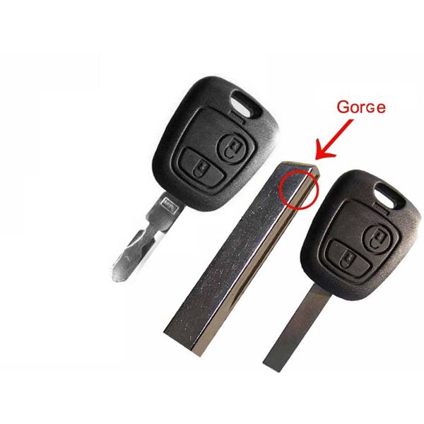 Coque de clé adaptable pour PSA 207,107, 307, C1 à C5, Toyota Aygo 2  boutons - Feu Vert