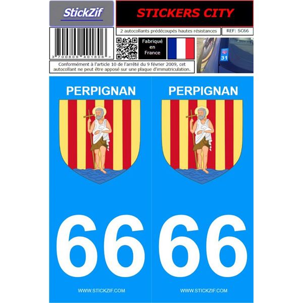2 Stickers voiture Perpignan 66