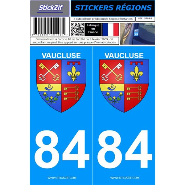2 Stickers voiture Vaucluse 84
