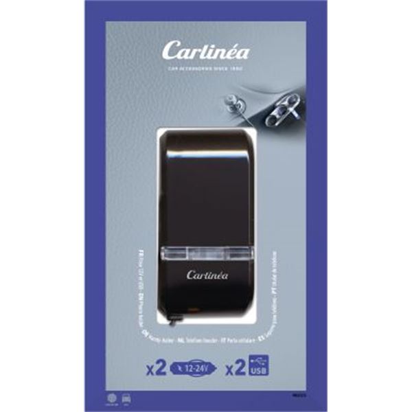2 Multiprises allume-cigare 12V+ 2USB Carlinéa