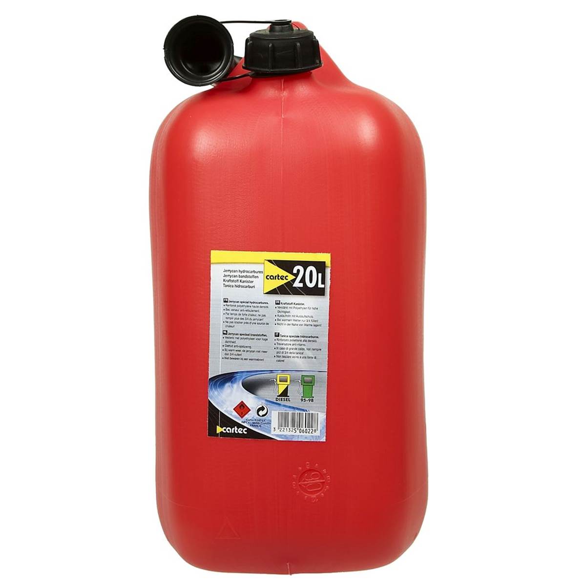 Jerrican 20 Litres Homologué Carburant Cartec