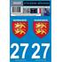 2 Autocollants voiture Normandie 27