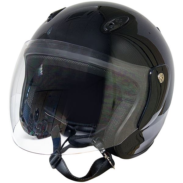 Casque moto jet Eole noir verni taille S (55-56 cm)